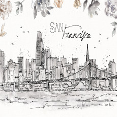 Falfestmény: San Francisco-i vázlat a nappaliban