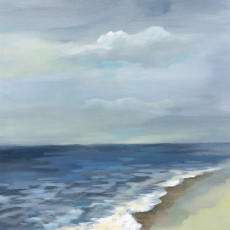 Falfestmény: óceán, strand, hullámok, nappali