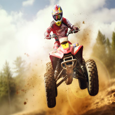 Falfestmény: ATV-s ugrás a nappaliban