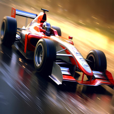Fali tapéta: piros F1-es versenyautó a nappaliban