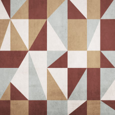 Falfestmény geometrikus háromszögekkel, bordó és bézs színben, retro stílusban, nappalihoz vagy irodába