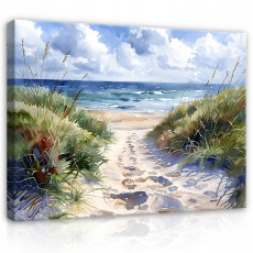 Tengerparti festmény, mintha vászonra festették volna – hálószoba vagy nappali falára, 60x40 cm