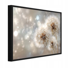 Fekete keretes festmény, vászonra nyomtatva, virágok, nappali, hálószoba, 60x40