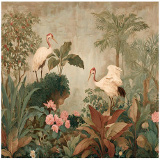 Vintage dzsungel mintás fotófalikép hálószobába vagy nappaliba, flizelin hátterű, 150x105 cm