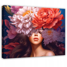 Nő virágok pünkösdi rózsa pasztell színekkel hálószobába vagy nappaliba, vászonra nyomtatva, 100x70 cm