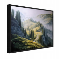 Fekete keretes vászonkép: erdő, nappali, hálószoba, 90x60