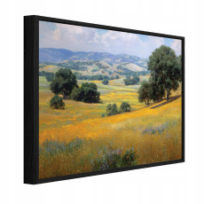 Fekete keretes vászonkép, természetes fa motívummal, nappali vagy hálószoba, 120x80