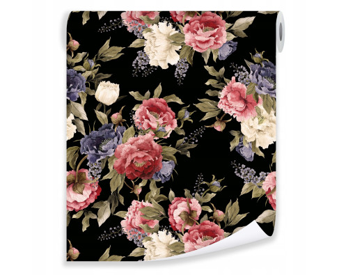 3D peony flower wallpaper black wallpaper