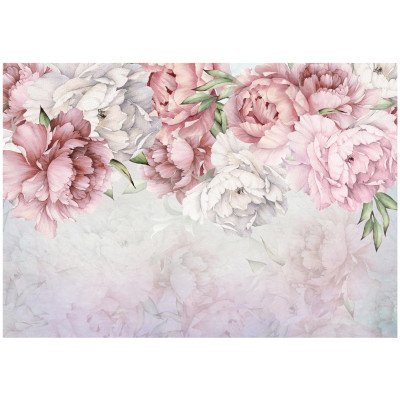 Pink peony flower wall mural for bedroom or living room, wallpaper 400x280