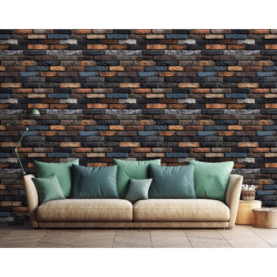 Brick-patterned wallpaper on non-woven backing for living room and bedroom walls