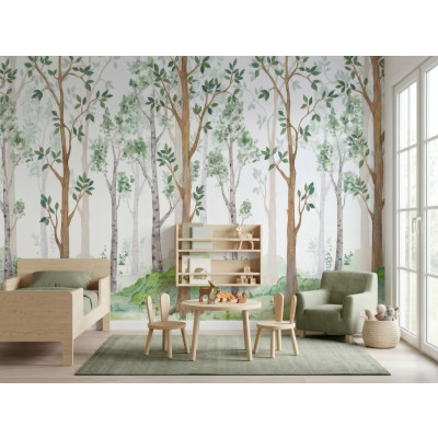 Forest wall mural for children, wallpaper for children's room, non-woven fabric, 400x280