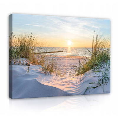 3D beach and sea painting on canvas for the living room, 60x40