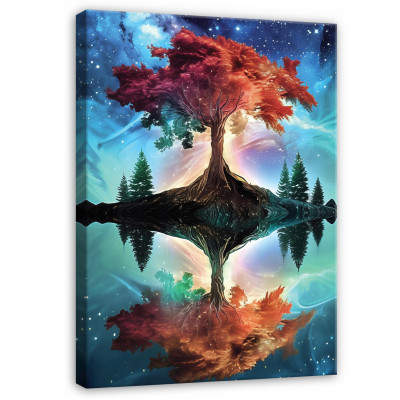 3D abstract modern tree painting on canvas (60x40) for the bedroom or living room
