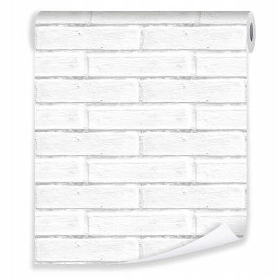 White brick 3D effect wallpaper + adhesive