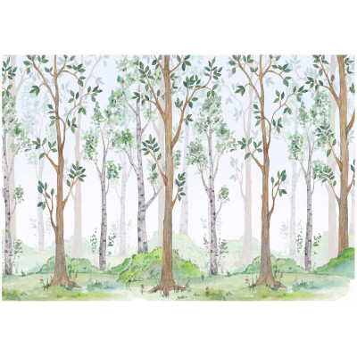Forest wall mural for children, wallpaper for children's room, non-woven fabric, 400x280