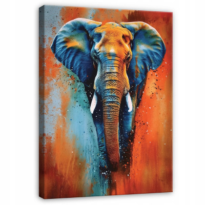 Concrete Elephant Abstract Modern Art Print for the Bedroom or Living Room on Canvas, 90x60