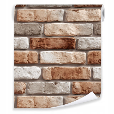 Brick-patterned wallpaper on non-woven backing for living room and bedroom walls