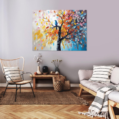 3D abstract modern tree painting on canvas (40x30) for the bedroom or living room