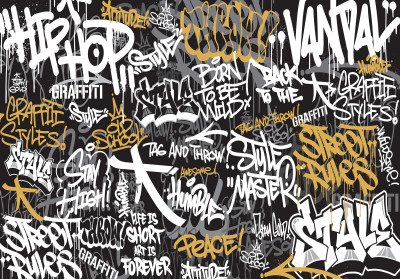 Wall mural graffiti hip hop street art urban black