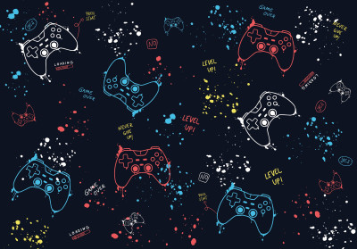 Wall mural gaming controllers gamepad teen boys room