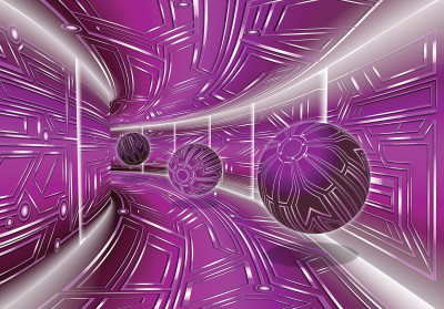 Fototapeta 3d tunel kule fioletowy sci fi salon biuro tapeta flizelina