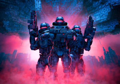 Falfestmény: sci-fi katonák és mechák a nappaliban