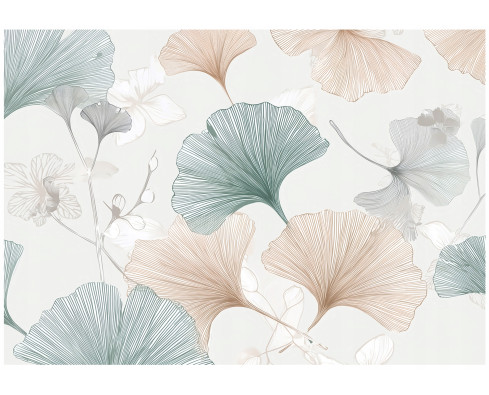 Abstract ginkgo leaf wall mural for the bedroom or living room, 400x280